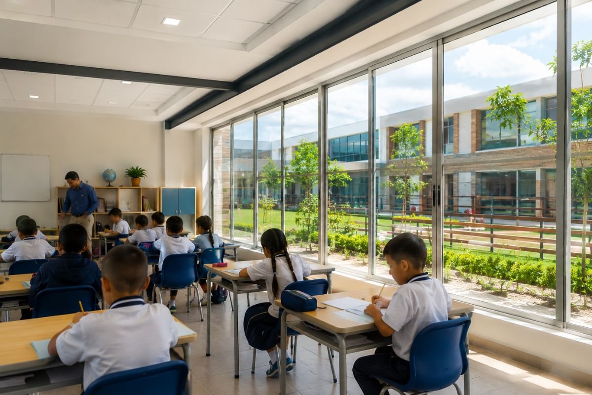 Película de seguridad para vidrios en colegios