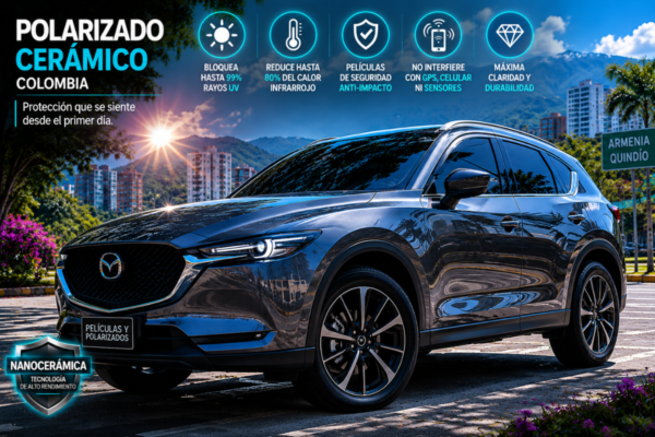 polarizado cerámico colombia instalado en mazda cx5