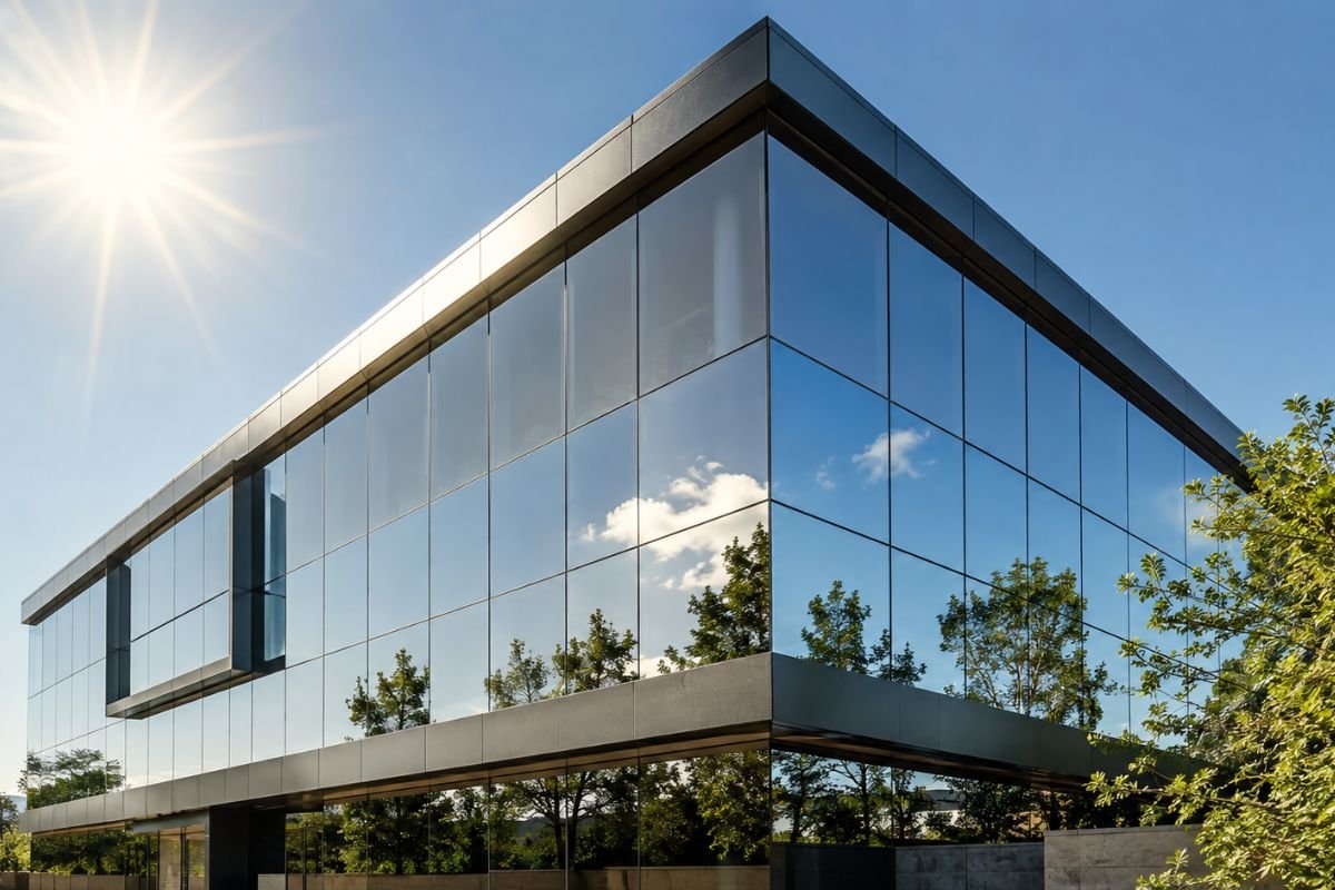 Protección solar para edificios con fachada de vidrio