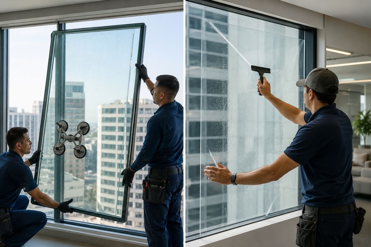 Comparación entre vidrio de seguridad y película de seguridad para ventanas.